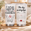Personalized 3D Inflated Effect Printed Tumbler - Anniversary Gift For Couple - I Love You I'm Keeping You