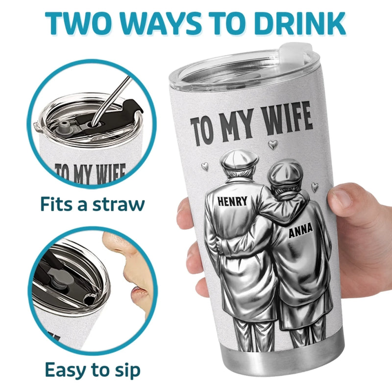 Personalized Tumbler - Anniversary Gift For Wife, Husband, Couple - Never Forget That I Love You