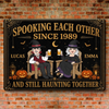 Personalized Home Decor Metal Sign - Halloween Anniversary Gift For Couple - Spooking Together
