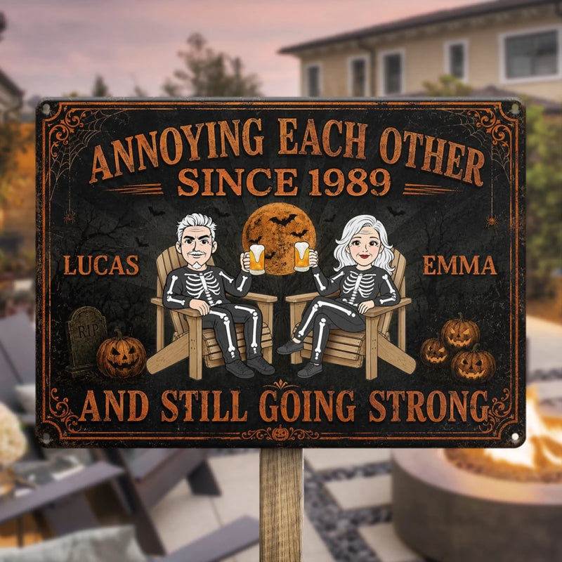 Personalized Home Decor Metal Sign - Halloween Anniversary Gift For Couple - Every Year Tells A Story