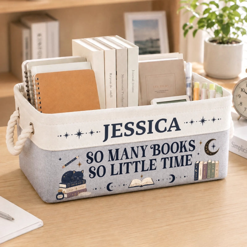 Personalized Storage Basket – Gift For Book Lovers – Live, Love, Book