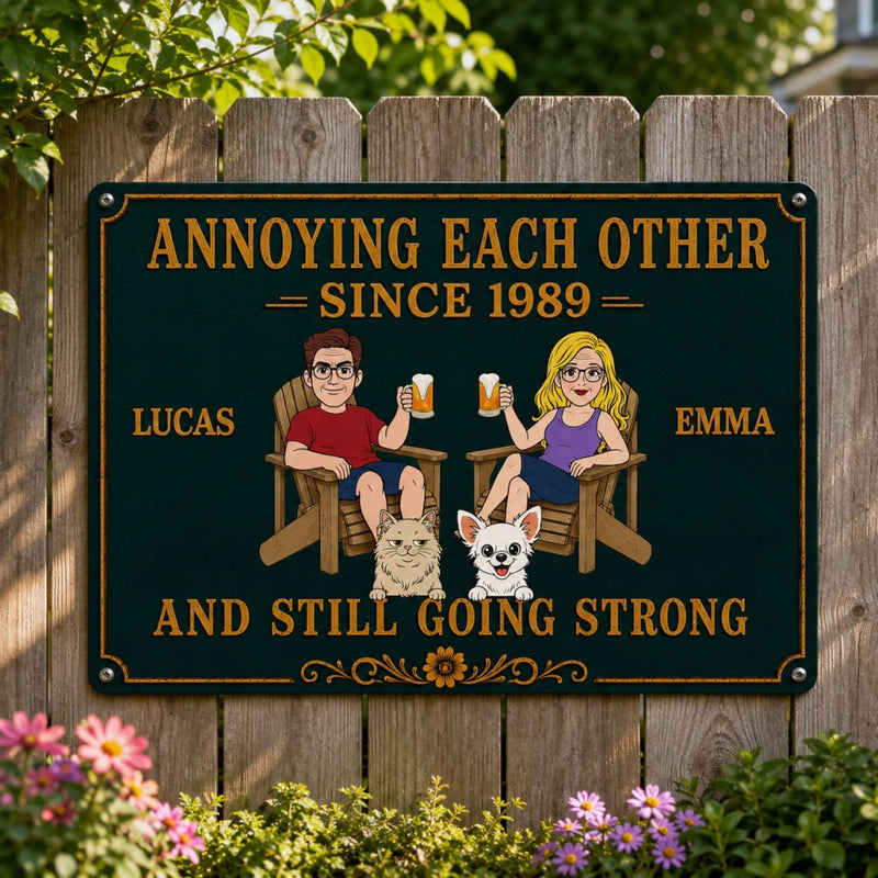 Personalized Home Decor Metal Sign – Anniversary Gift For Couple, Pet Lovers – Always On My Team