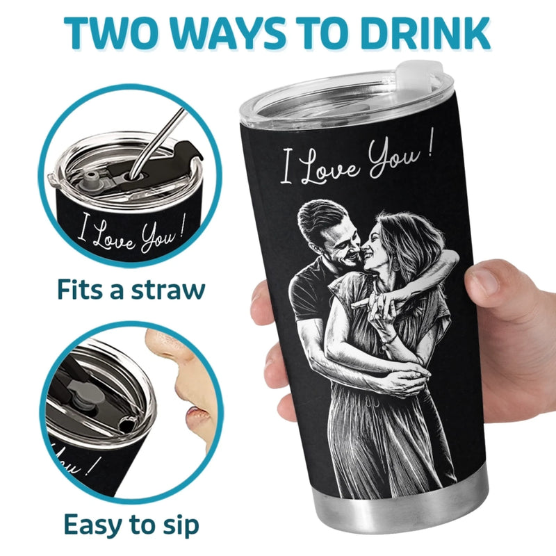 Personalized Photo Tumbler – Anniversary Gift For Couple – Better Together