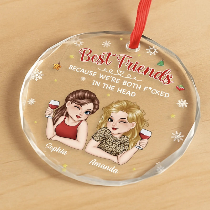 Personalized Glass Ornament - Christmas Gift For Sister, Bestie, Best Friend - Forever Better Together