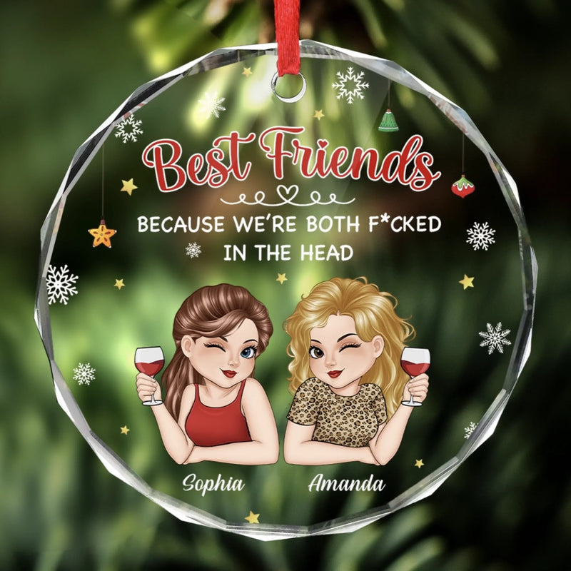 Personalized Glass Ornament - Christmas Gift For Sister, Bestie, Best Friend - Forever Better Together