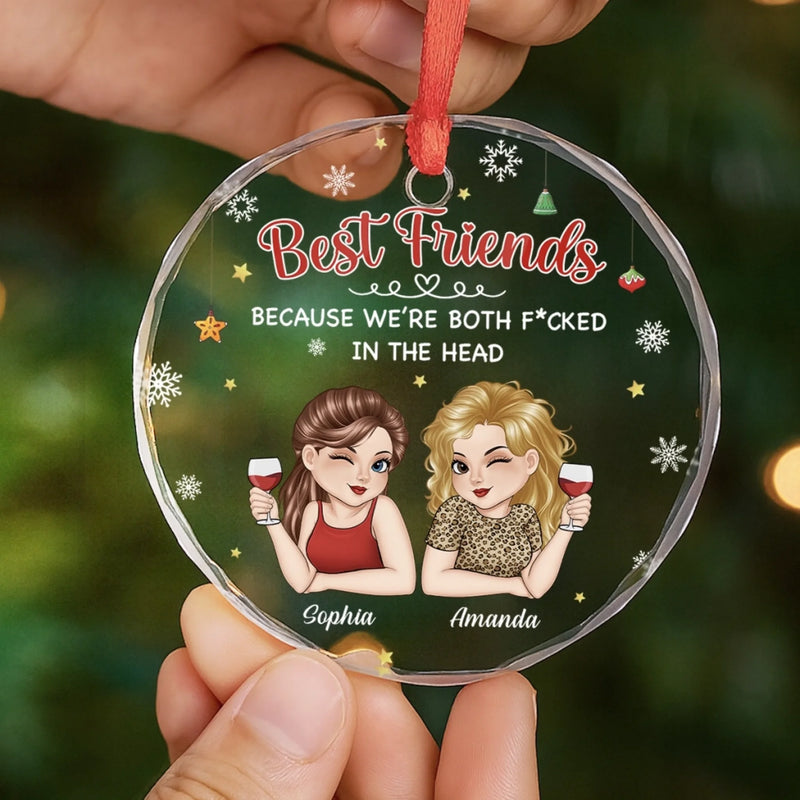 Personalized Glass Ornament - Christmas Gift For Sister, Bestie, Best Friend - Forever Better Together