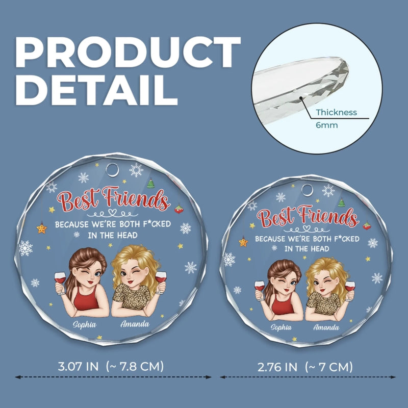 Personalized Glass Ornament - Christmas Gift For Sister, Bestie, Best Friend - Forever Better Together
