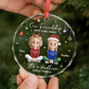 Personalized Glass Ornament - Christmas Gift For Sister, Bestie, Best Friend - Besties Making Magic This Noel