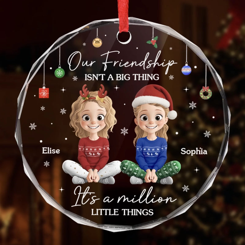 Personalized Glass Ornament - Christmas Gift For Sister, Bestie, Best Friend - Besties Making Magic This Noel