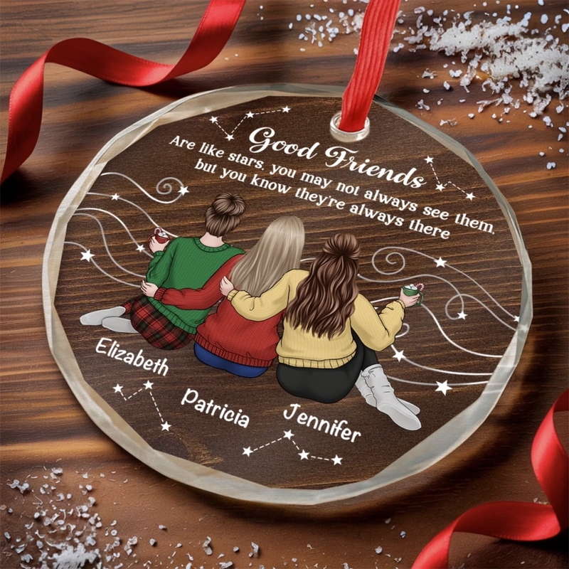 Personalized Glass Ornament - Christmas Gift For Sister, Bestie, Best Friend - Our Story Glitters