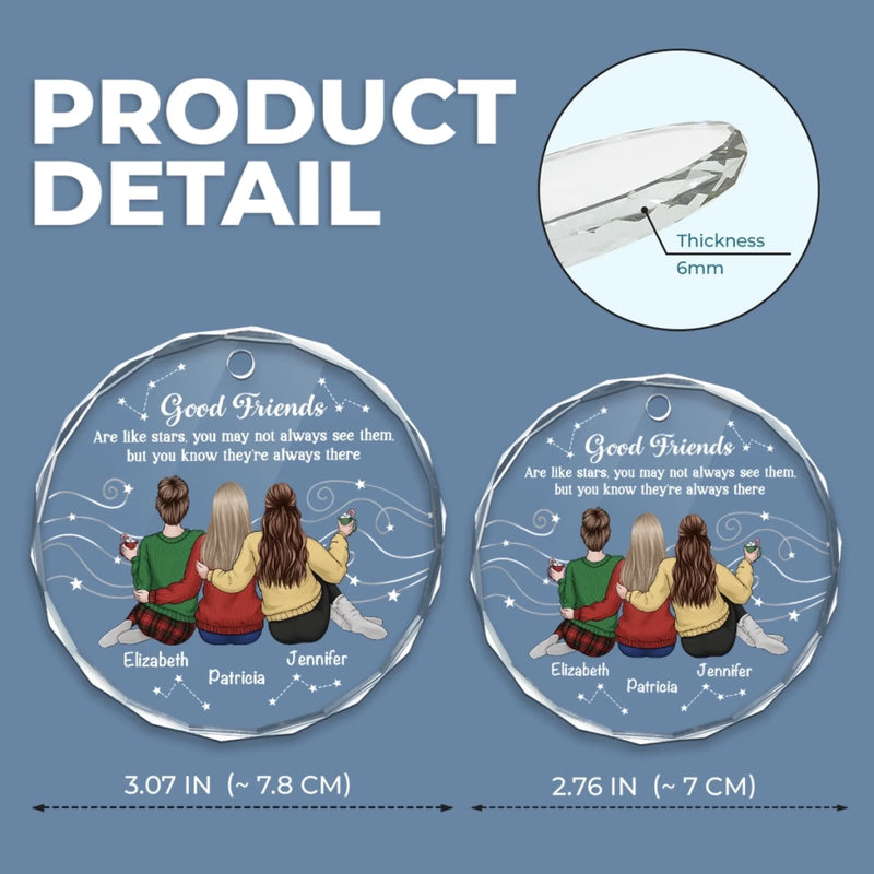 Personalized Glass Ornament - Christmas Gift For Sister, Bestie, Best Friend - Our Story Glitters