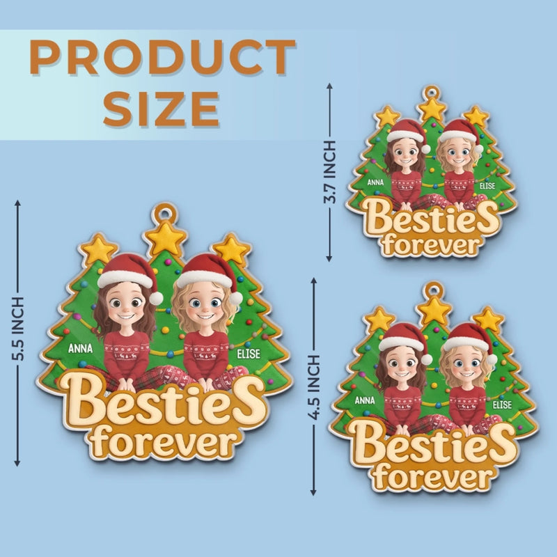 Personalized Acrylic Ornament – Christmas Gift For Sister, Bestie, Best Friend – Christmas Vibes With Besties