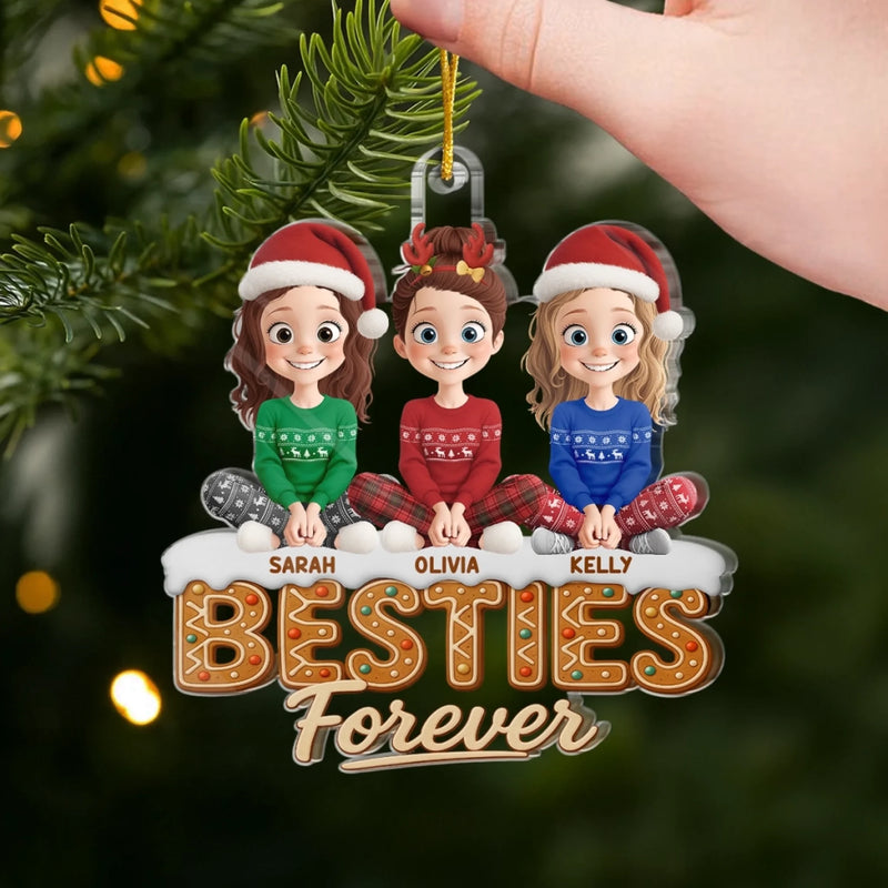 Personalized Acrylic Ornament – Christmas Gift For Sister, Bestie, Best Friend – Soulmates Always