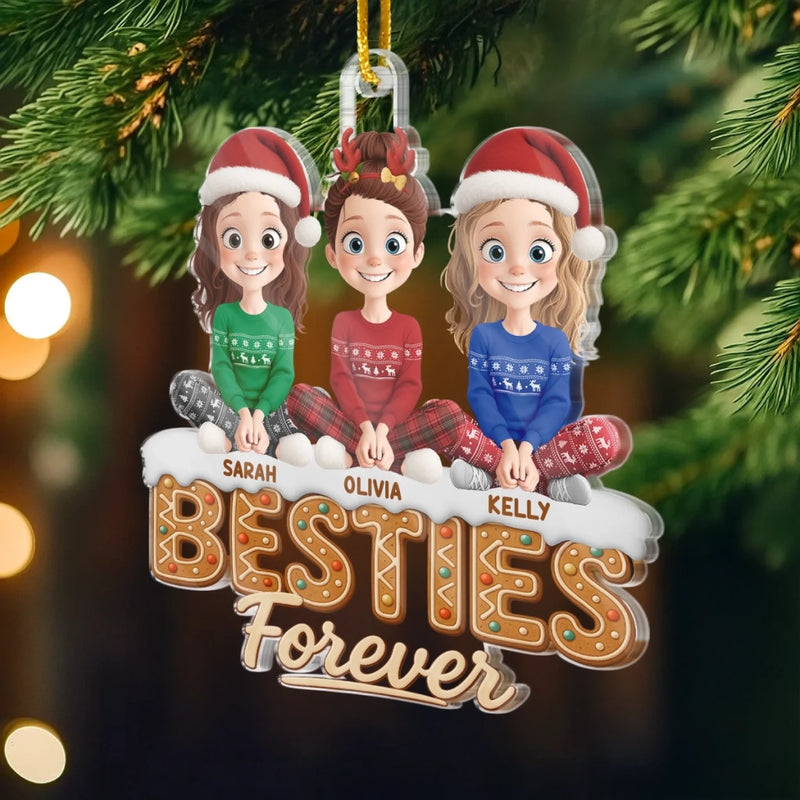 Personalized Acrylic Ornament – Christmas Gift For Sister, Bestie, Best Friend – Soulmates Always