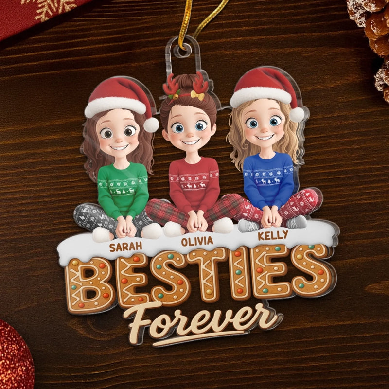 Personalized Acrylic Ornament – Christmas Gift For Sister, Bestie, Best Friend – Soulmates Always
