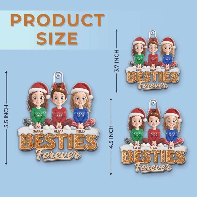 Personalized Acrylic Ornament – Christmas Gift For Sister, Bestie, Best Friend – Soulmates Always