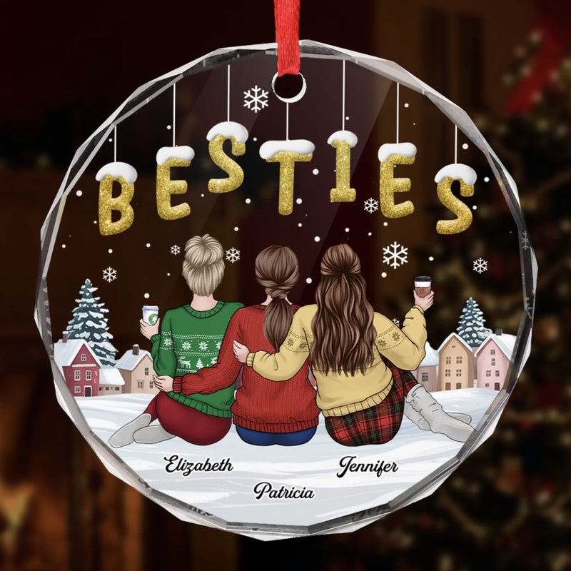 Personalized Glass Ornament - Christmas Gift For Sister, Bestie, Best Friend - Crazy Together Since Day One