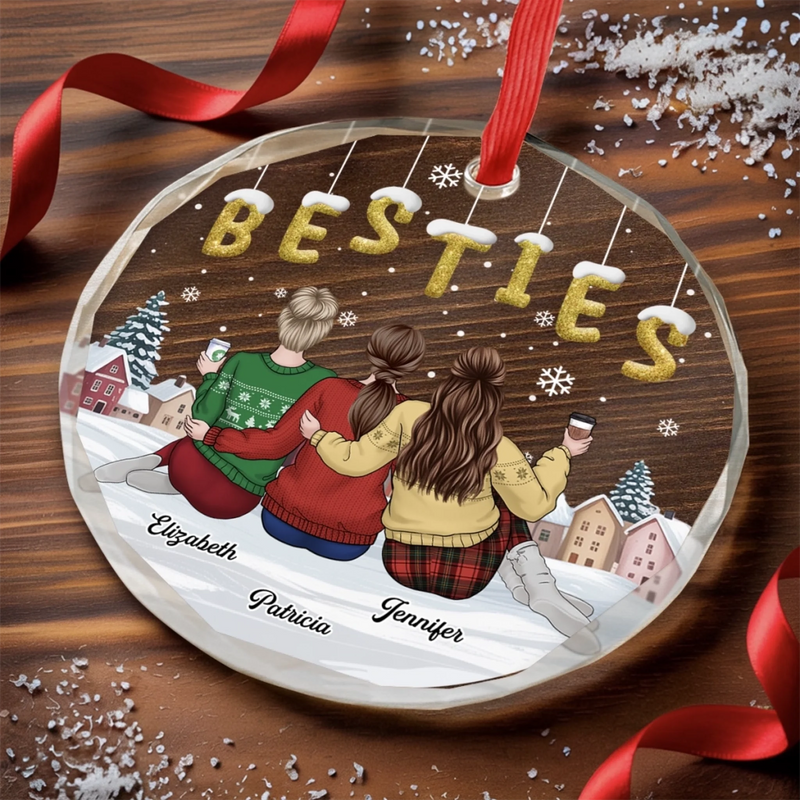 Personalized Glass Ornament - Christmas Gift For Sister, Bestie, Best Friend - Crazy Together Since Day One