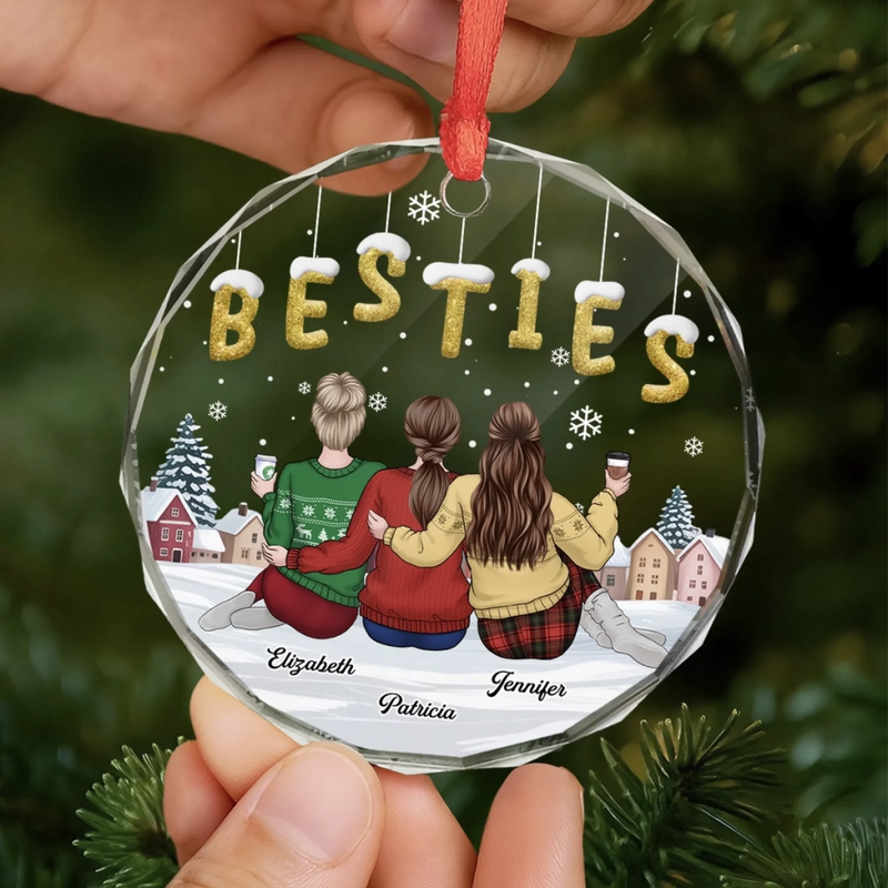 Personalized Glass Ornament - Christmas Gift For Sister, Bestie, Best Friend - Crazy Together Since Day One