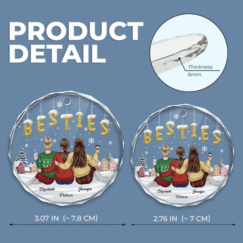 Personalized Glass Ornament - Christmas Gift For Sister, Bestie, Best Friend - Crazy Together Since Day One