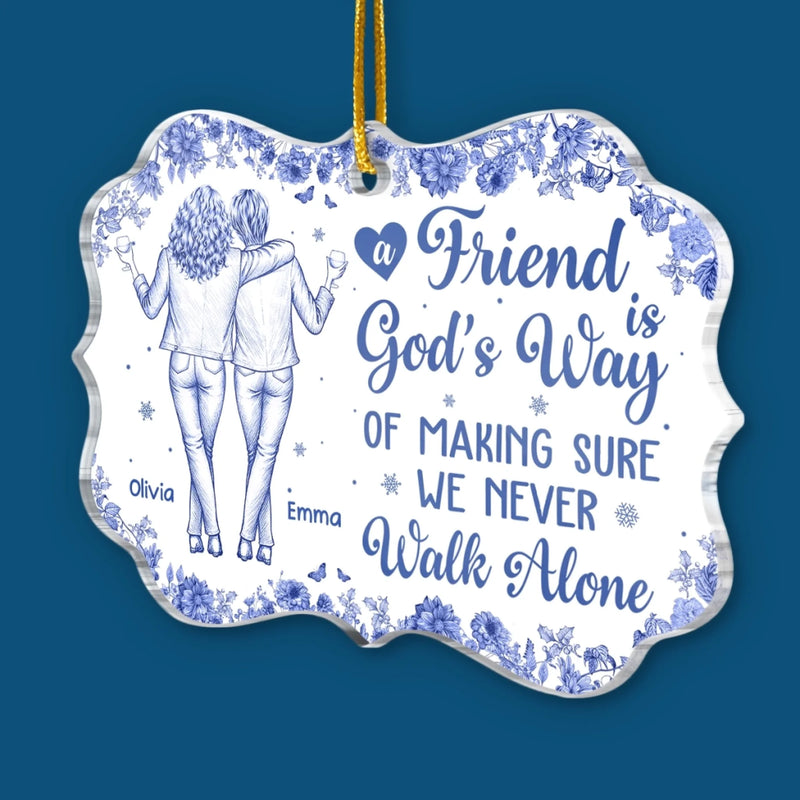 Personalized Acrylic Ornament – Christmas Gift For Sister, Bestie, Best Friend – Growing Old Side By Side