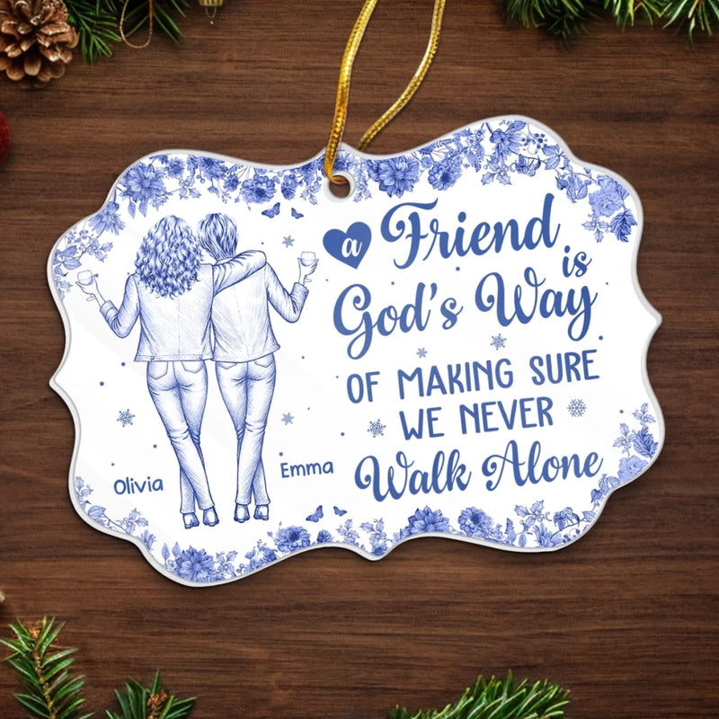 Personalized Acrylic Ornament – Christmas Gift For Sister, Bestie, Best Friend – Growing Old Side By Side