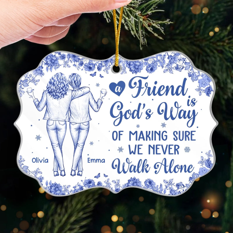 Personalized Acrylic Ornament – Christmas Gift For Sister, Bestie, Best Friend – Growing Old Side By Side
