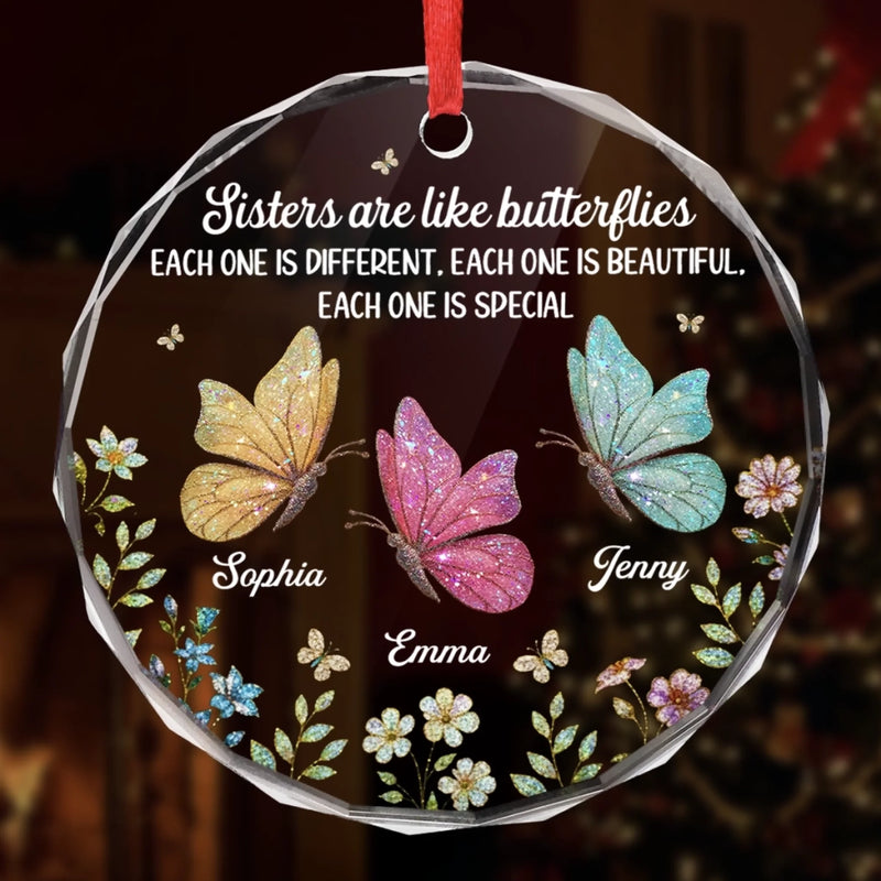 Personalized Glass Ornament - Christmas Gift For Sister, Bestie, Best Friend - Besties Brighten Every Day