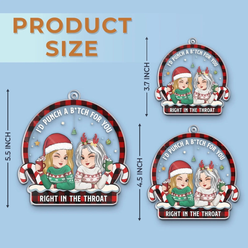 Personalized Acrylic Ornament – Christmas Gift For Sister, Bestie, Best Friend – Partners In Crime And Wine