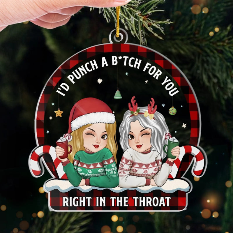 Personalized Acrylic Ornament – Christmas Gift For Sister, Bestie, Best Friend – Partners In Crime And Wine