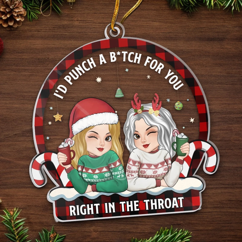 Personalized Acrylic Ornament – Christmas Gift For Sister, Bestie, Best Friend – Partners In Crime And Wine