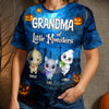 Personalized Unisex T-shirt – Halloween Gift For Grandma, Mom – Little Monsters Light Up Halloween