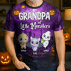 Personalized Unisex T-shirt – Halloween Gift For Grandma, Mom – Little Monsters Light Up Halloween