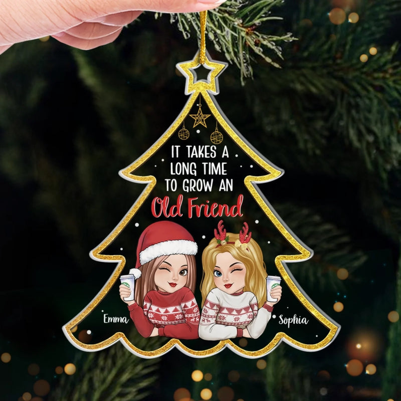 Personalized Acrylic Ornament – Christmas Gift For Sister, Bestie, Best Friend – Growing Old Friends Together