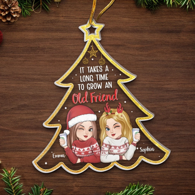 Personalized Acrylic Ornament – Christmas Gift For Sister, Bestie, Best Friend – Growing Old Friends Together