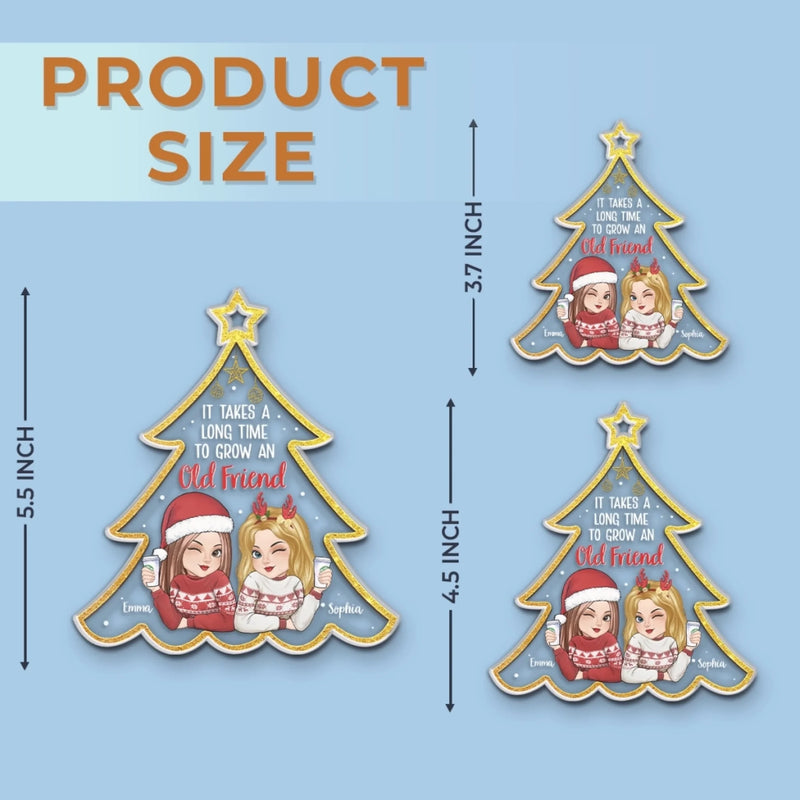Personalized Acrylic Ornament – Christmas Gift For Sister, Bestie, Best Friend – Growing Old Friends Together