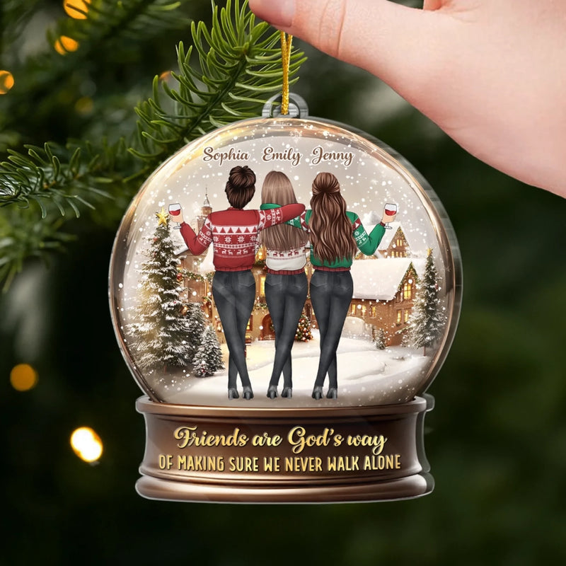 Personalized Acrylic Ornament – Christmas Gift For Sister, Bestie, Best Friend – Blessed With Friends