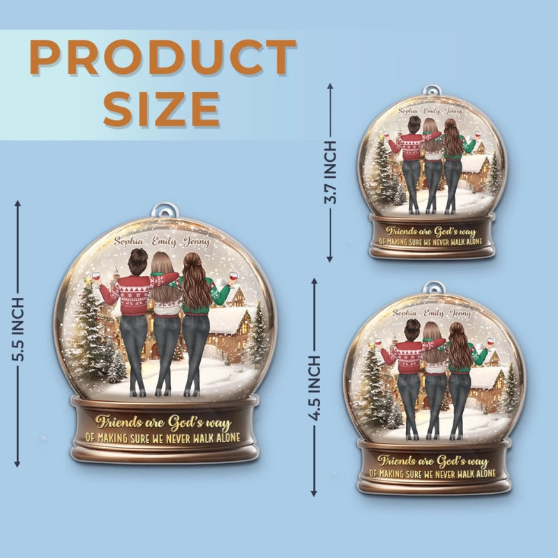 Personalized Acrylic Ornament – Christmas Gift For Sister, Bestie, Best Friend – Blessed With Friends