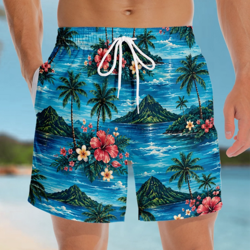 Personalized Funny Men Swim Trunks – Summer Gift For Men – Rear View Approved
