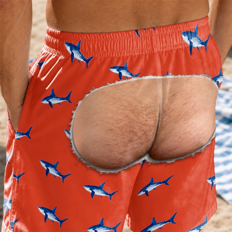 Personalized Funny Men Swim Trunks – Summer Gift For Men – Rear View Champion