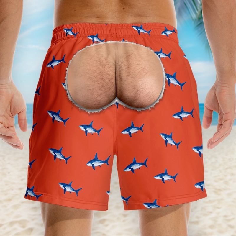 Personalized Funny Men Swim Trunks – Summer Gift For Men – Rear View Champion