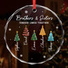 Personalized Glass Ornament - Christmas Gift For Sister, Brother, Sibling - Siblings Make Christmas Merrier