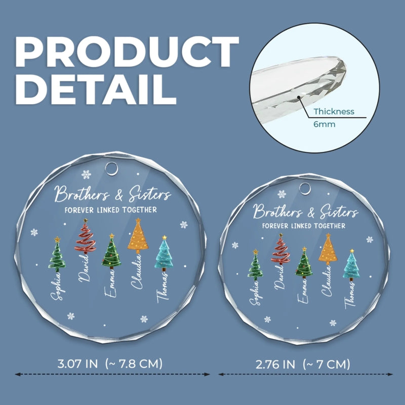 Personalized Glass Ornament - Christmas Gift For Sister, Brother, Sibling - Siblings Make Christmas Merrier