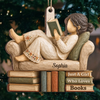 Personalized Wood Ornament – Christmas Gift For Book Lovers – Booked for the Holidays