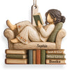 Personalized Wood Ornament – Christmas Gift For Book Lovers – Booked for the Holidays