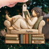 Personalized Wood Ornament – Christmas Gift For Book Lovers – Booked for the Holidays