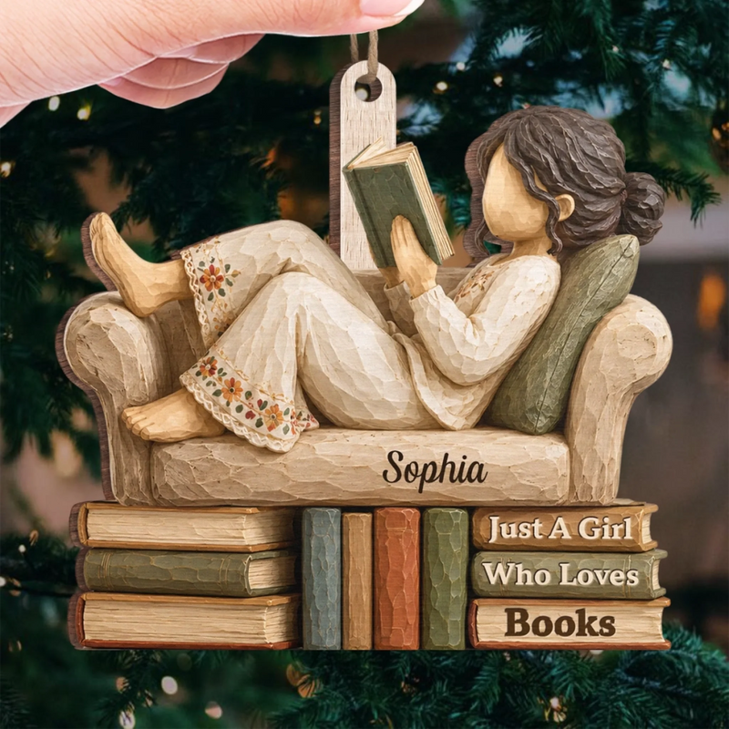 Personalized Wood Ornament – Christmas Gift For Book Lovers – Booked for the Holidays