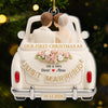 Personalized Acrylic Ornament – Christmas, Wedding Gift For Couple, Newlyweds – First Christmas, Forever Love