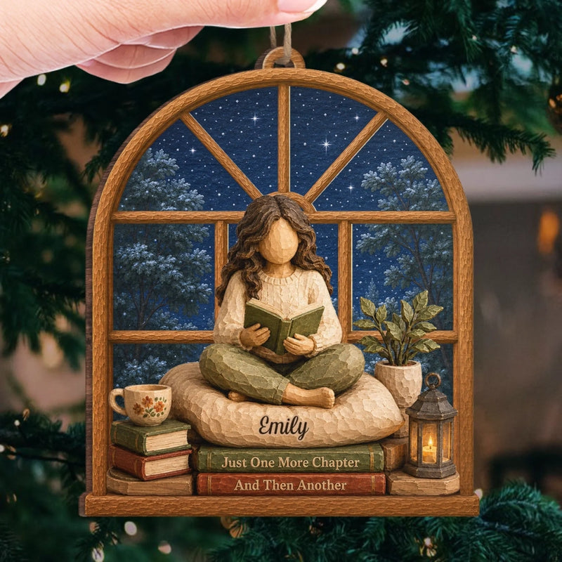 Personalized Wood Ornament – Christmas Gift For Book Lovers – Books Before Bells