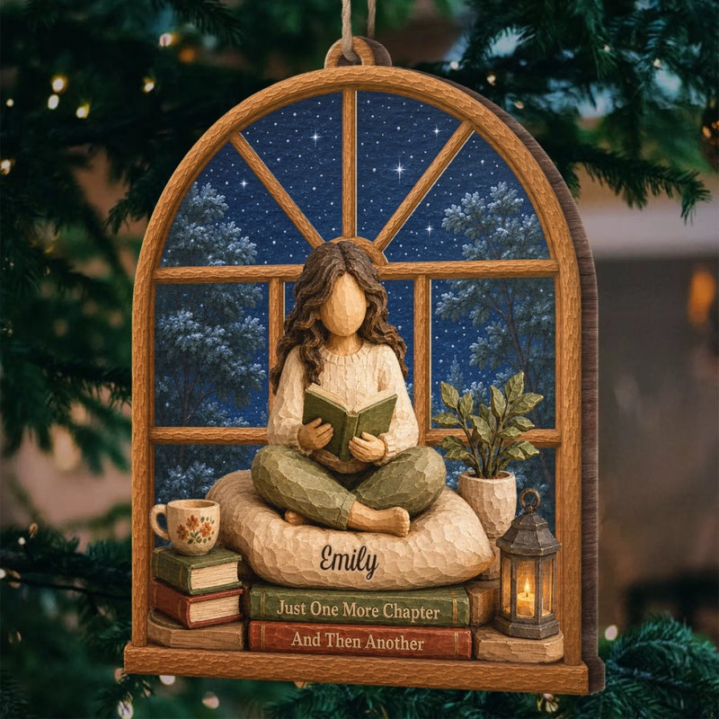 Personalized Wood Ornament – Christmas Gift For Book Lovers – Books Before Bells